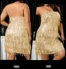 Adult Female Costumes to Hire - GATSBY - Gold sequin fringe cami dress - 4XL